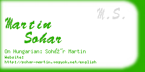 martin sohar business card